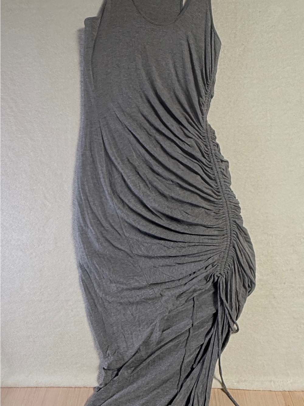 Kenneth Cole - Ruched Maxi Skirt in Gray with Side Drawstring